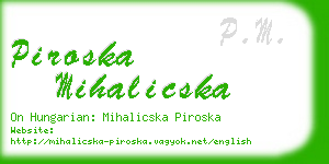 piroska mihalicska business card